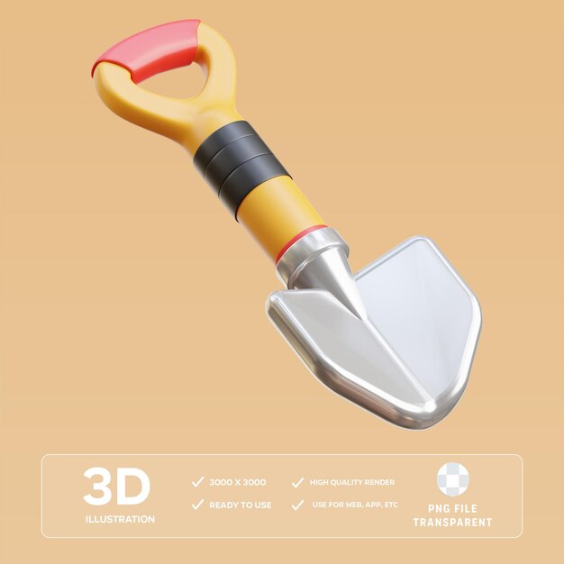 Ilustração 3D da pá PSD