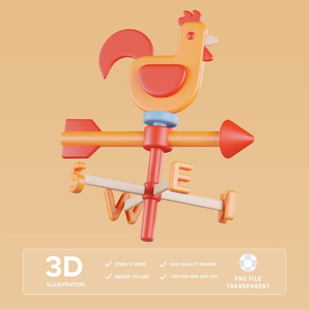 Ilustração 3D da paleta meteorológica PSD
