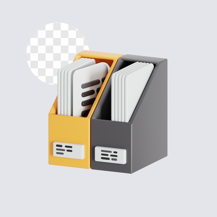 PSD ilustração 3d da pasta de arquivo
