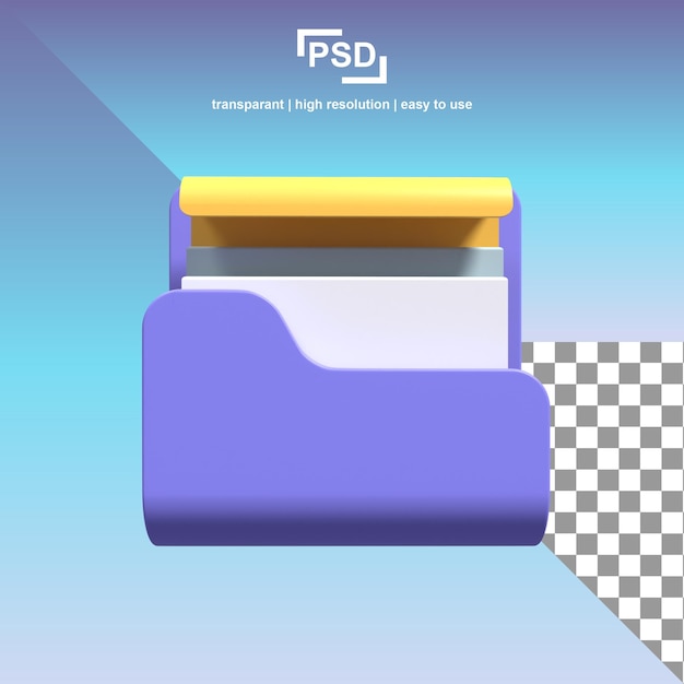 PSD ilustração 3d da pasta