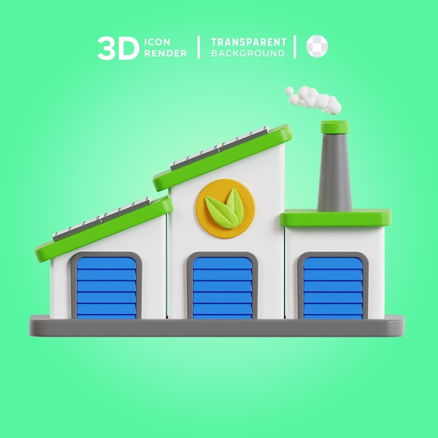 PSD ilustração 3d da psd eco factory