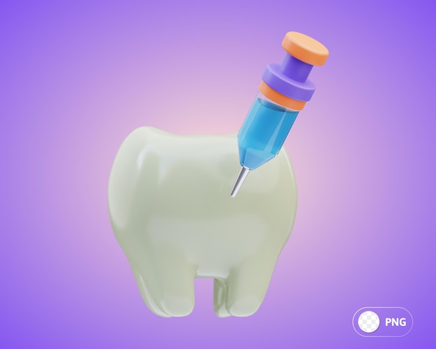 Ilustração 3d da seringa dental