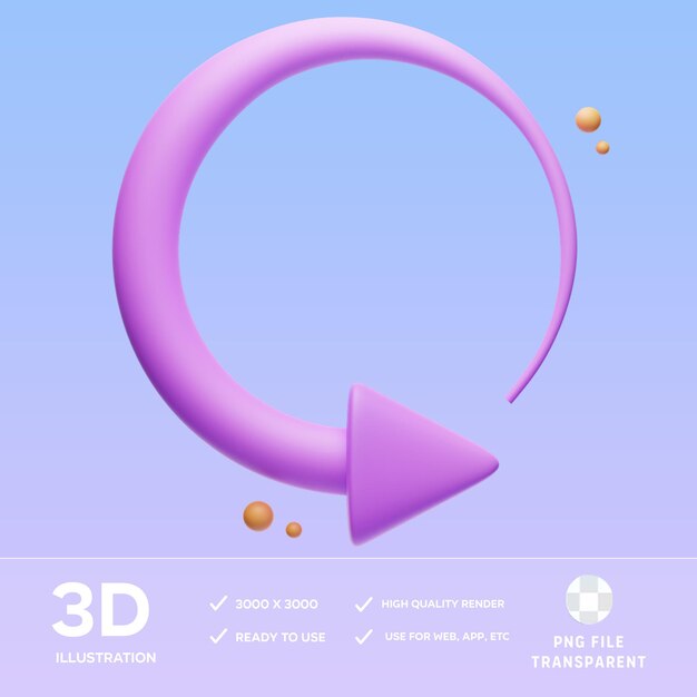 Ilustração 3D da seta de atualização do PSD