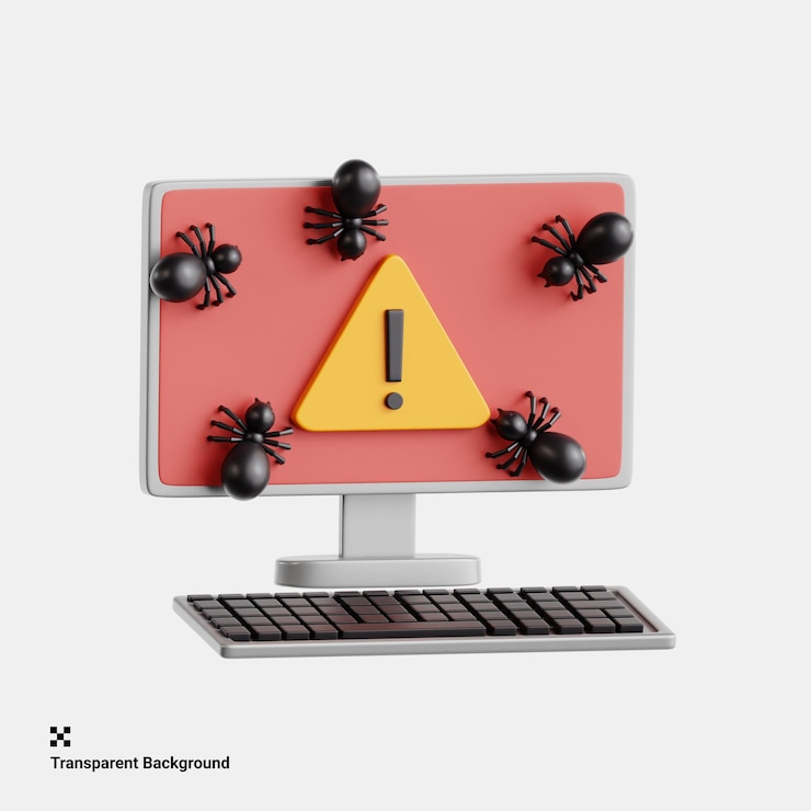 PSD ilustração 3d da situação de violação de dados