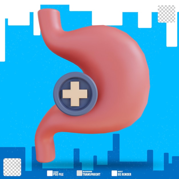 ilustração 3D da verificação de saúde gástrica 2