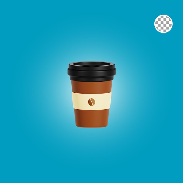 PSD ilustração 3d da xícara de café