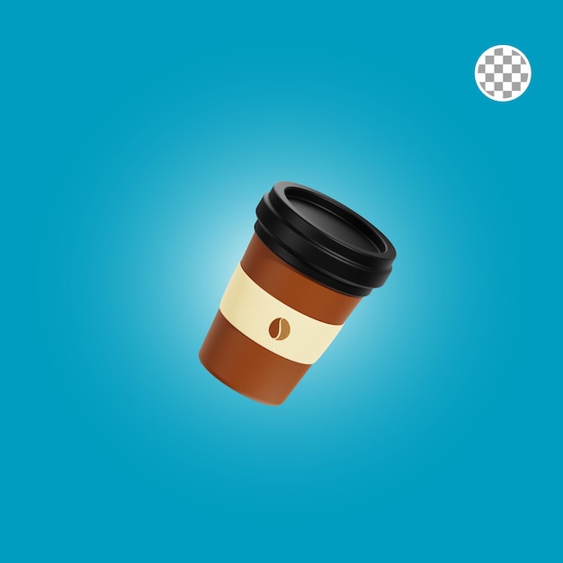 PSD ilustração 3d da xícara de café