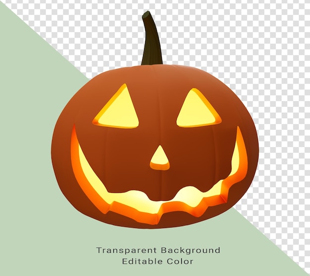 ilustração 3D de abóbora de Halloween dentro de vela brilhante elemento de design de fundo de Halloween