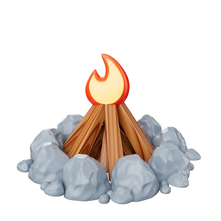 PSD ilustração 3d de acampamento