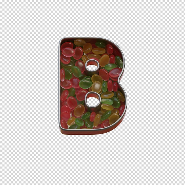 ilustração 3D de alfabetos com fundo transparente