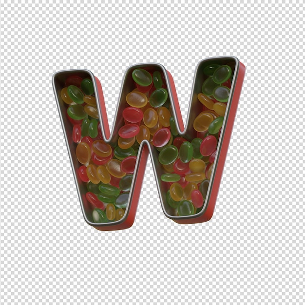 ilustração 3D de alfabetos com fundo transparente