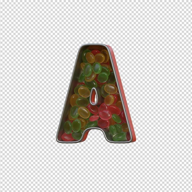 ilustração 3D de alfabetos com fundo transparente