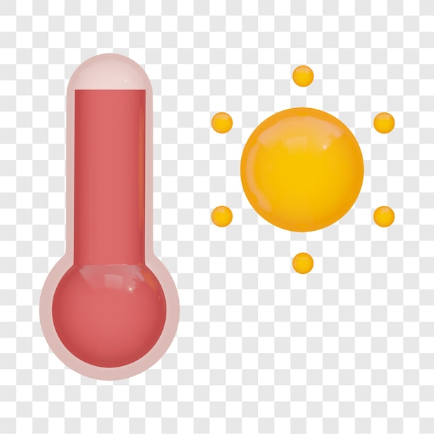 PSD ilustração 3d de alta temperatura