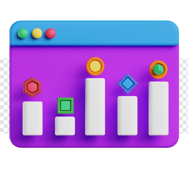 PSD ilustração 3d de análise financeira