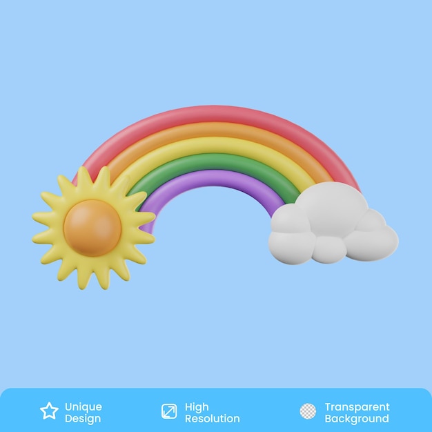 Ilustração 3D de arco-íris