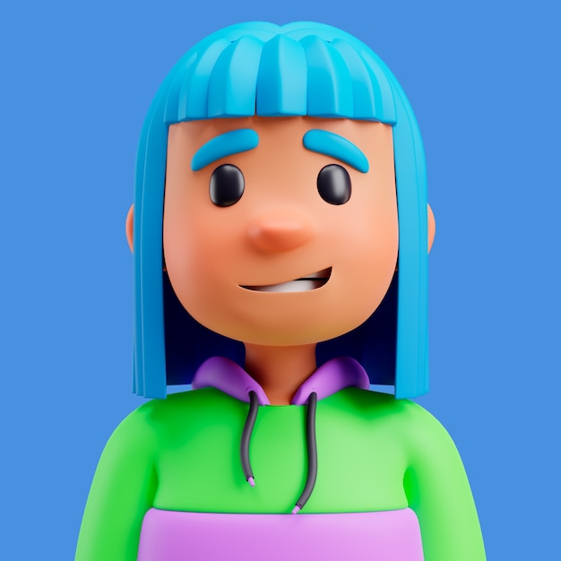 PSD ilustração 3d de avatar ou perfil humano