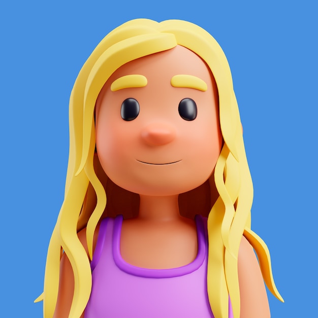 ilustração 3D de avatar ou perfil humano