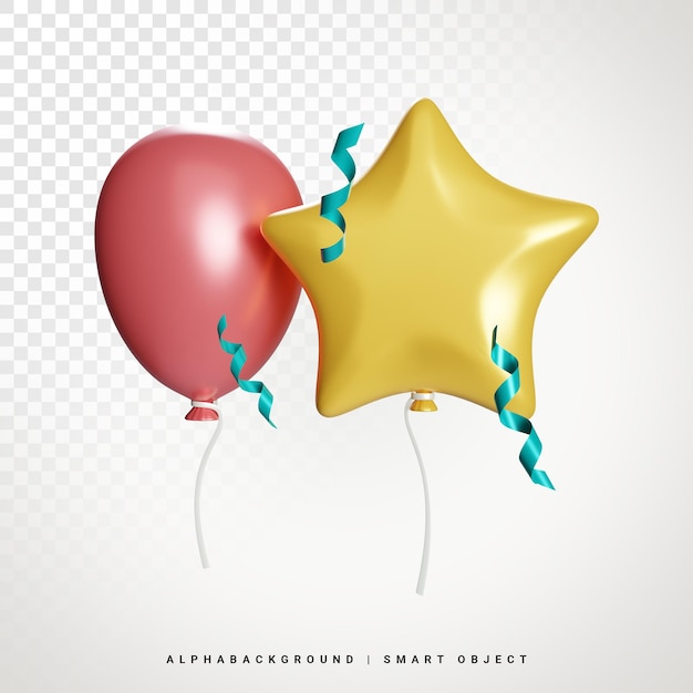 Ilustração 3d de balão de festa