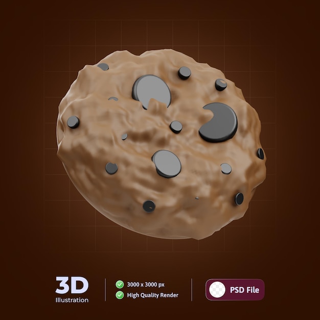 Ilustração 3d de biscoitos