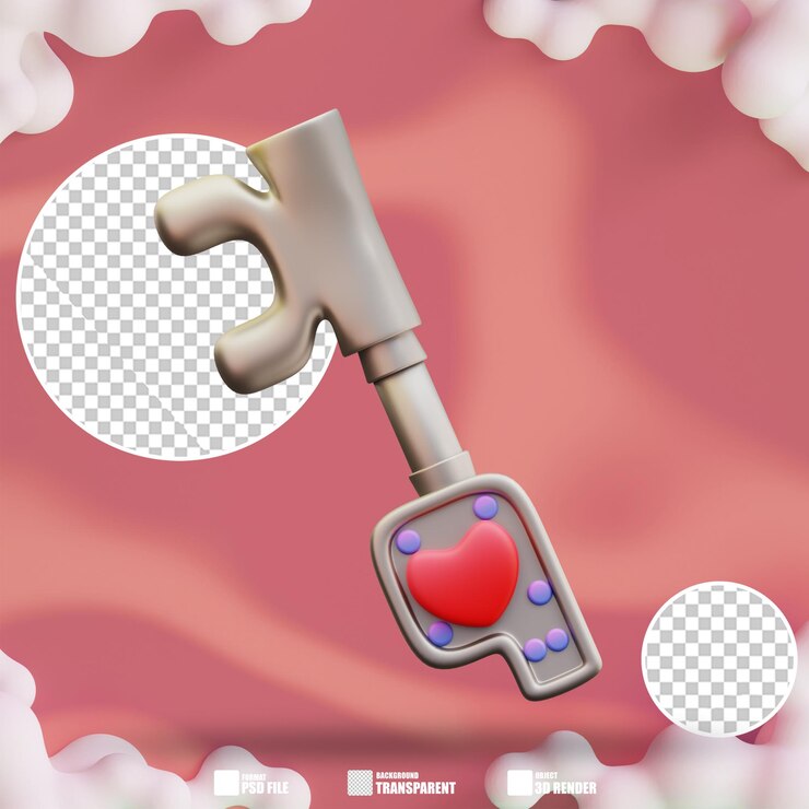 PSD ilustração 3d de bloqueio de amor 3