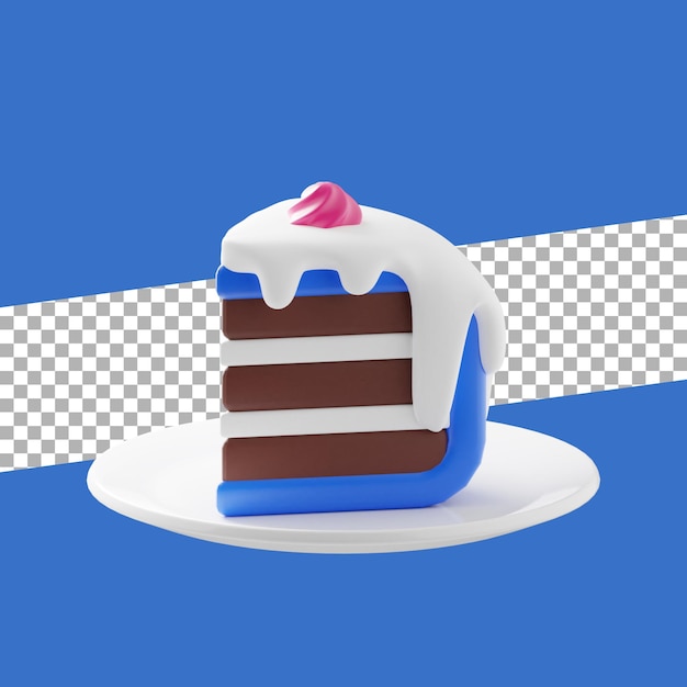 Ilustração 3d de bolo de fatias