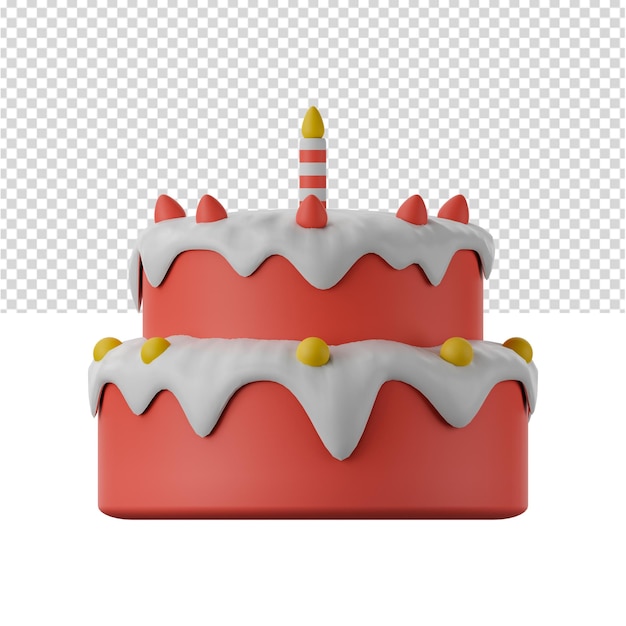 Ilustração 3d de bolo Ilustração 3d de bolo de aniversário