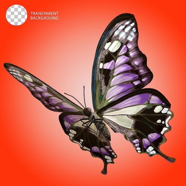Ilustração 3D de borboleta isolada