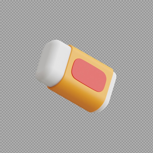 Ilustração 3D de borracha de borracha