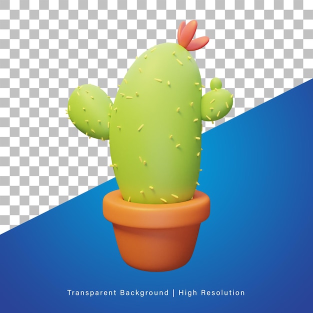 PSD ilustração 3d de cactos