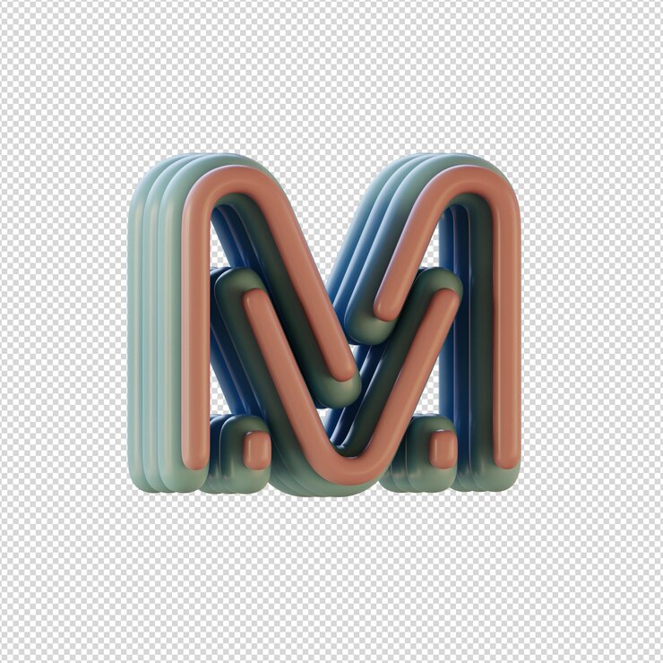 PSD ilustração 3d de caracteres do alfabeto em estilo disco