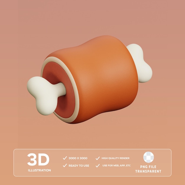 Ilustração 3D de Carne