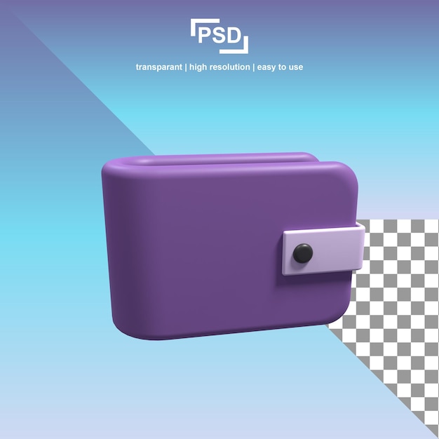 PSD ilustração 3d de carteira