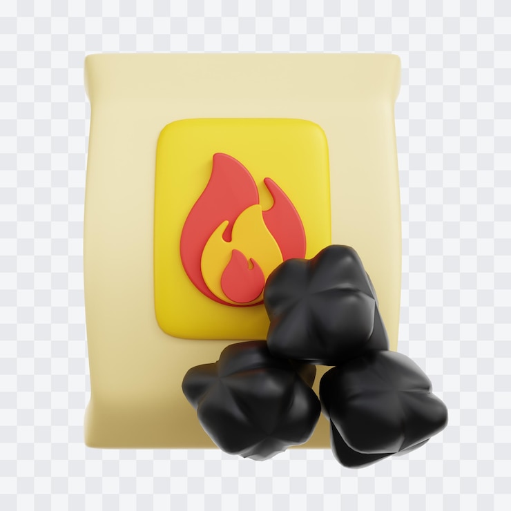 PSD ilustração 3d de carvão