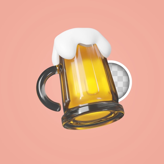 PSD ilustração 3d de cerveja incrível