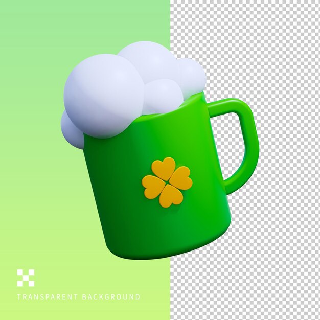 Ilustração 3D de cerveja PSD