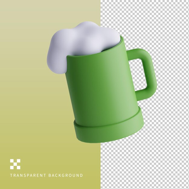 Ilustração 3D de cerveja PSD