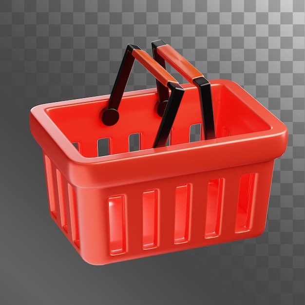 Ilustração 3D de Cesta de Compras