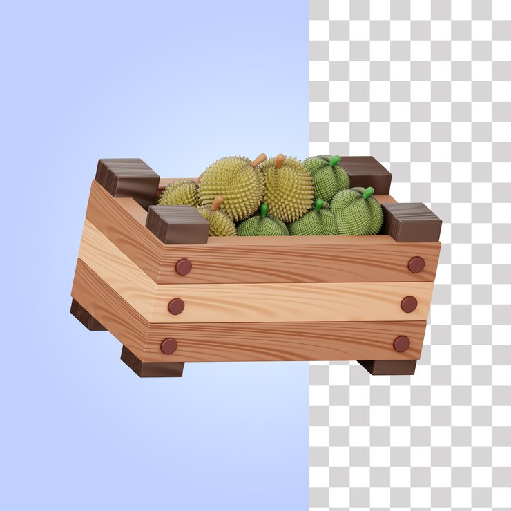 PSD ilustração 3d de cesta de frutas