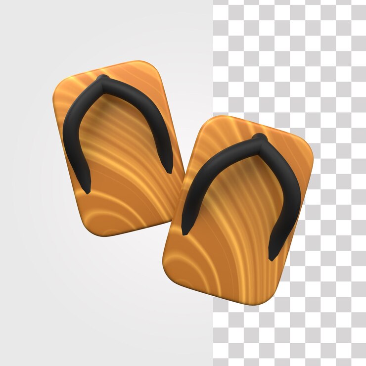 PSD ilustração 3d de chinelos tradicionais
