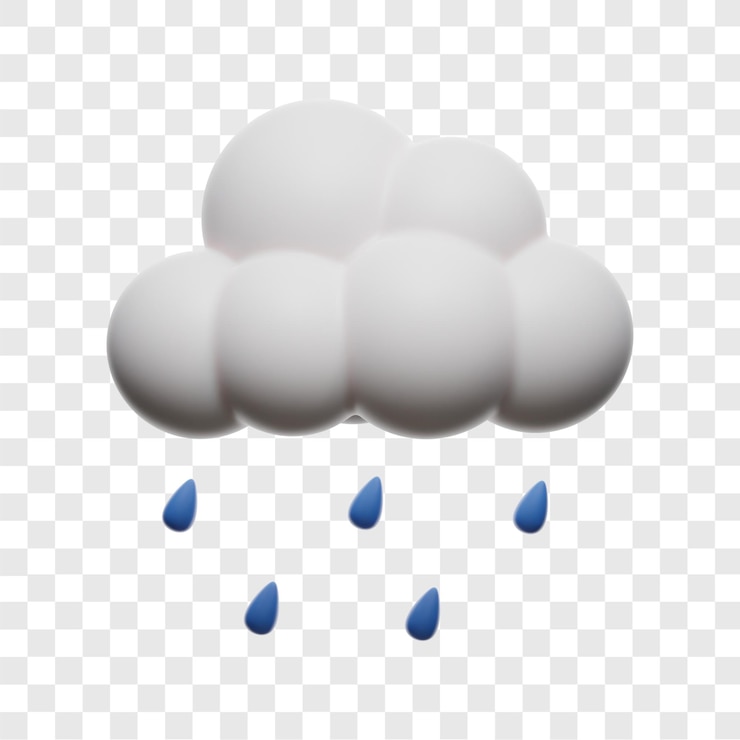 PSD ilustração 3d de chuva