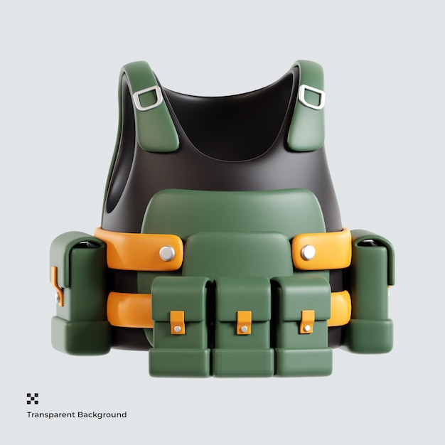 ilustração 3d de colete militar