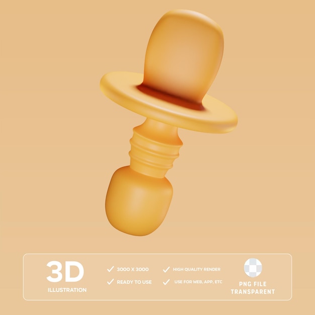 Ilustração 3D de colher de bebê PSD
