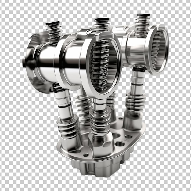 PSD ilustração 3d de componentes de motores de automóveis