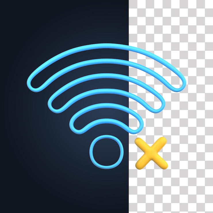 PSD ilustração 3d de conexão perdida