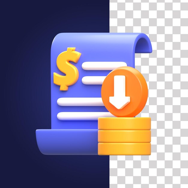 PSD ilustração 3d de contas a receber