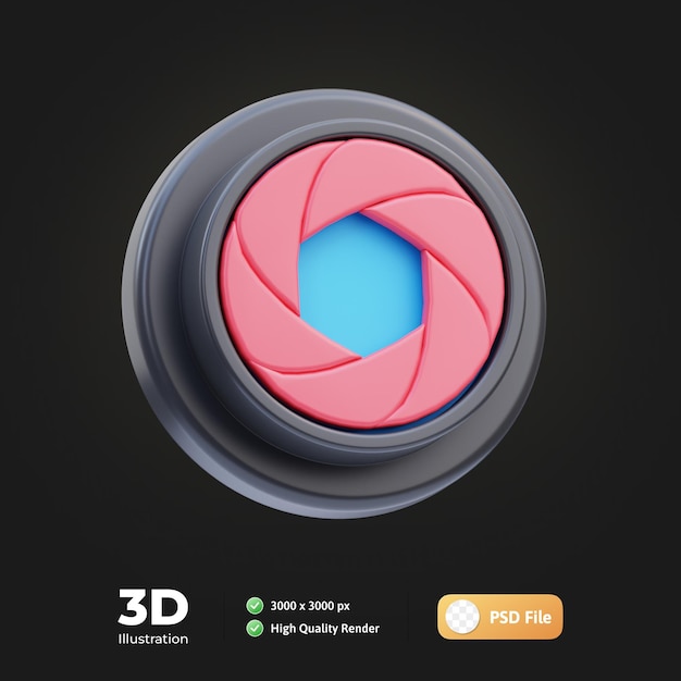 Ilustração 3D de controle de abertura