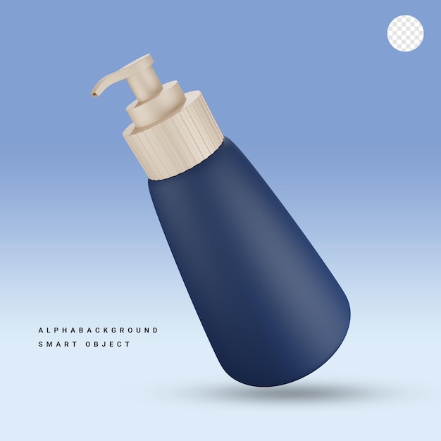 Ilustração 3d de cosméticos para cuidados com o corpo