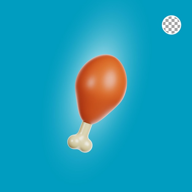 Ilustração 3D de Coxa de Frango