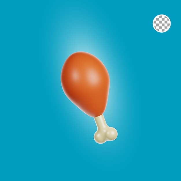 Ilustração 3D de Coxa de Frango