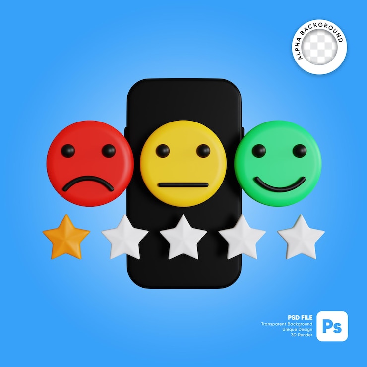 PSD ilustração 3d de dar feedback ruim on-line